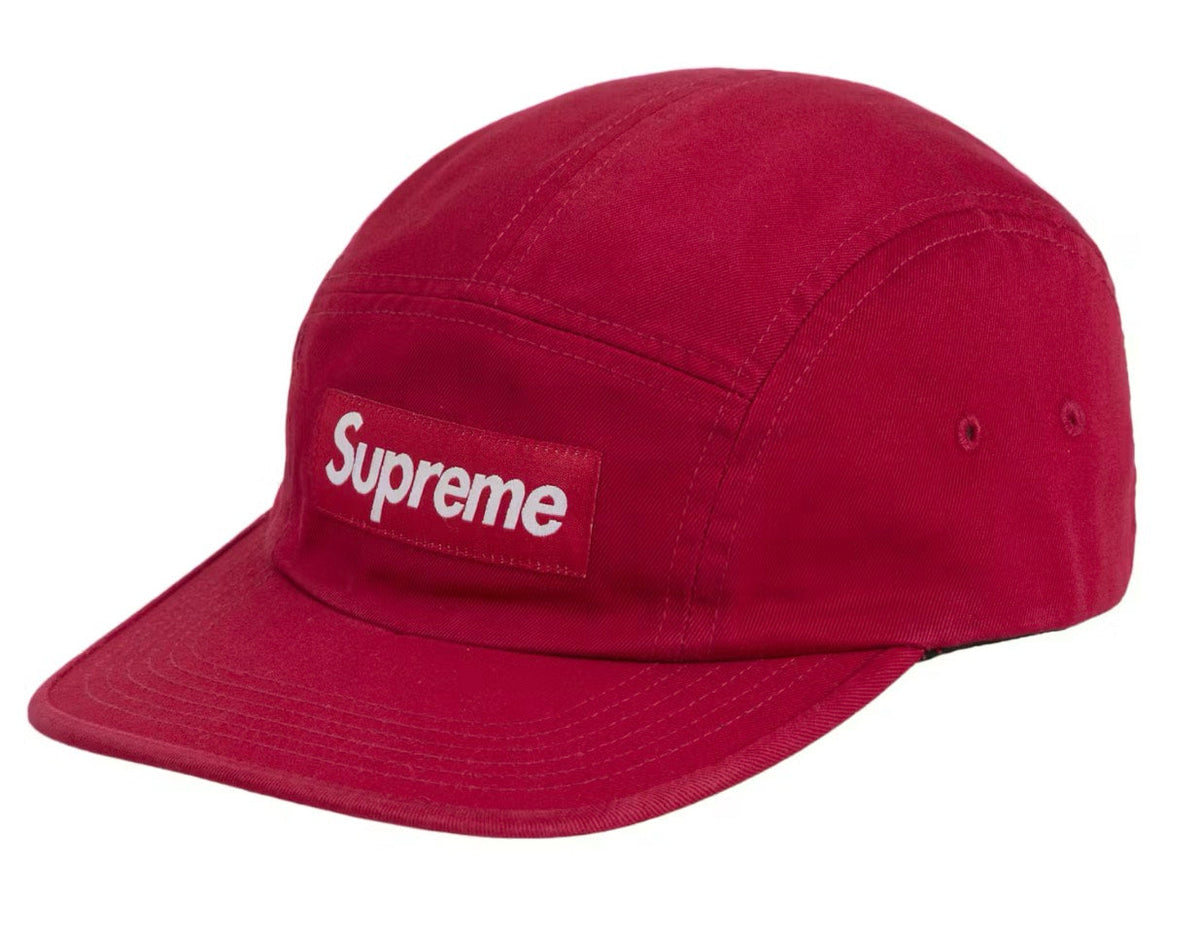 Supreme Washed Chino Twill Camp Cap Red