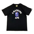 Bape Logo Check College Tee Black Blue