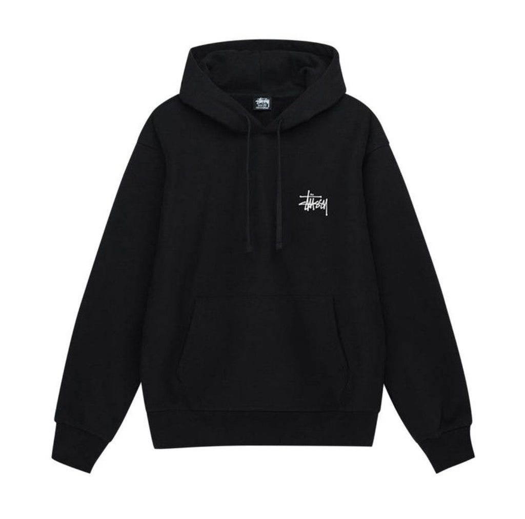 Stussy Basic Script Hoodie Black
