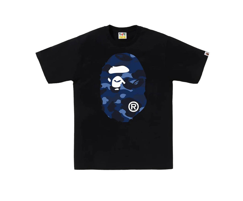 Bape Color Camo Big Ape Head Tee Black/Blue