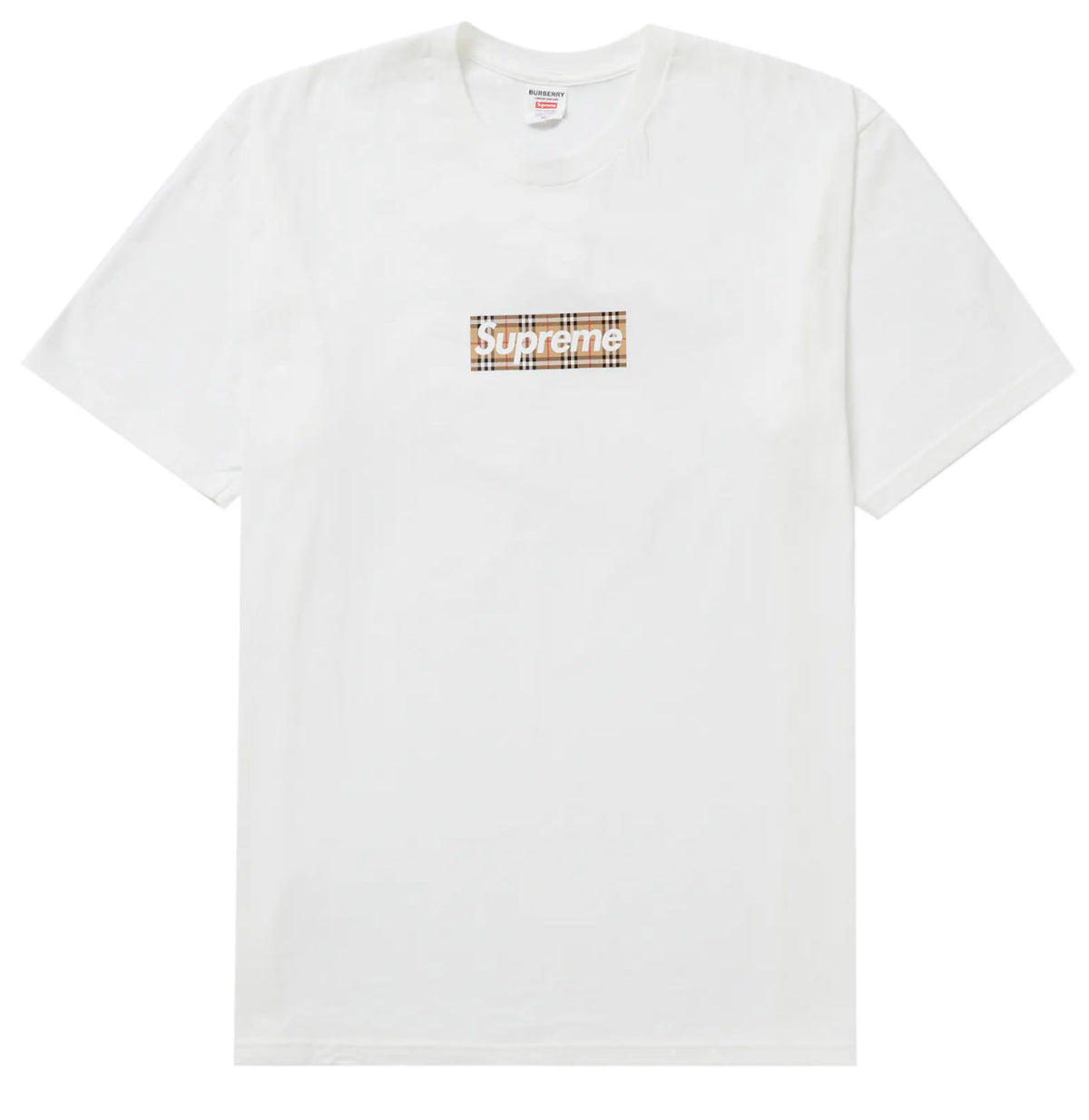 Supreme Burberry Box Logo Tee White