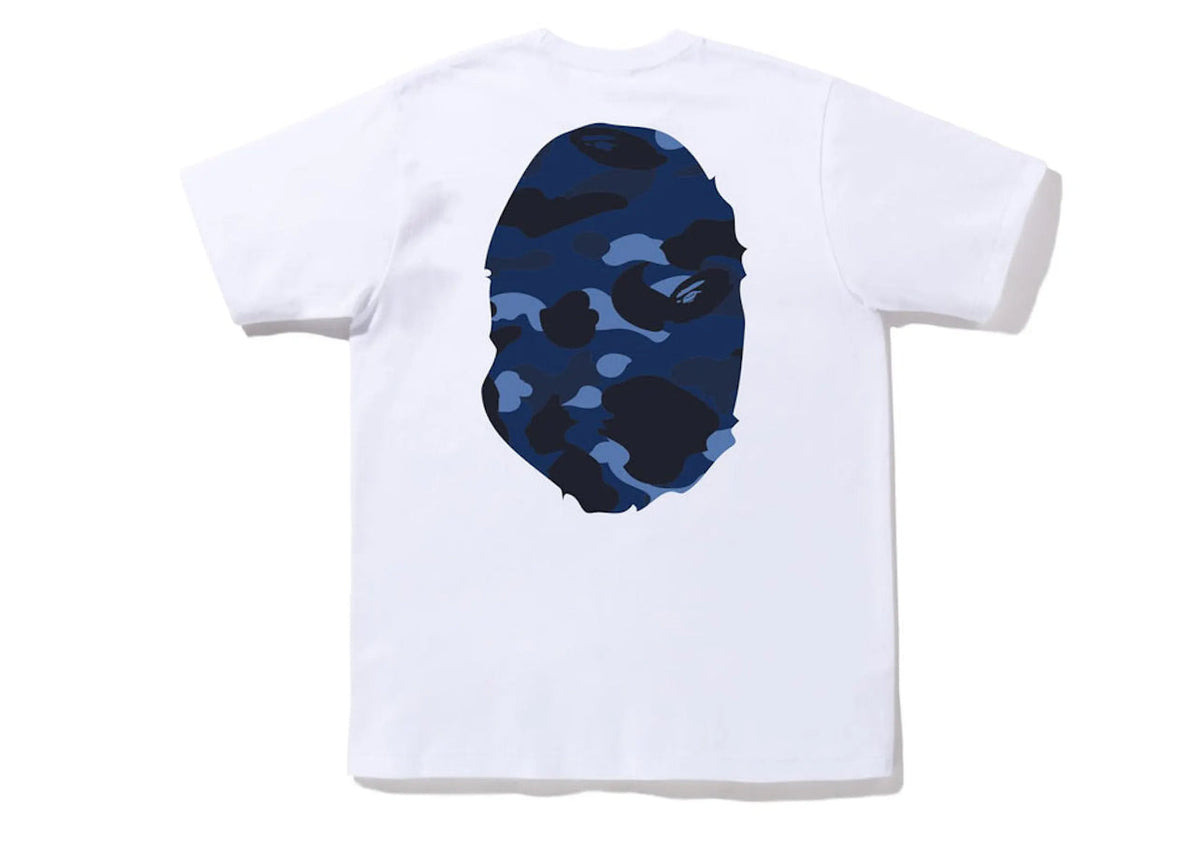 Bape Color Camo Big Ape Head Tee White Blue