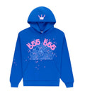 Sp5der Angel Number Hoodie Blue