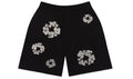 Denim Tears Cashmere Swarovski Cotton Wreath Shorts Black