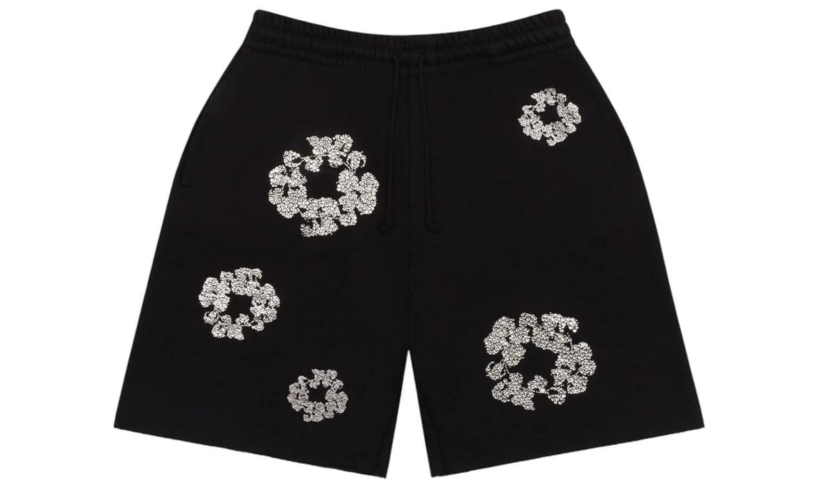 Denim Tears Cashmere Swarovski Cotton Wreath Shorts Black