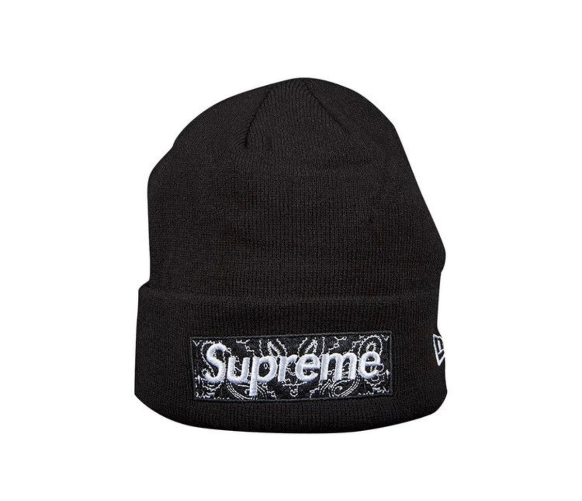 Supreme × New Era Bandana Box Logo Beanie FW19 Black