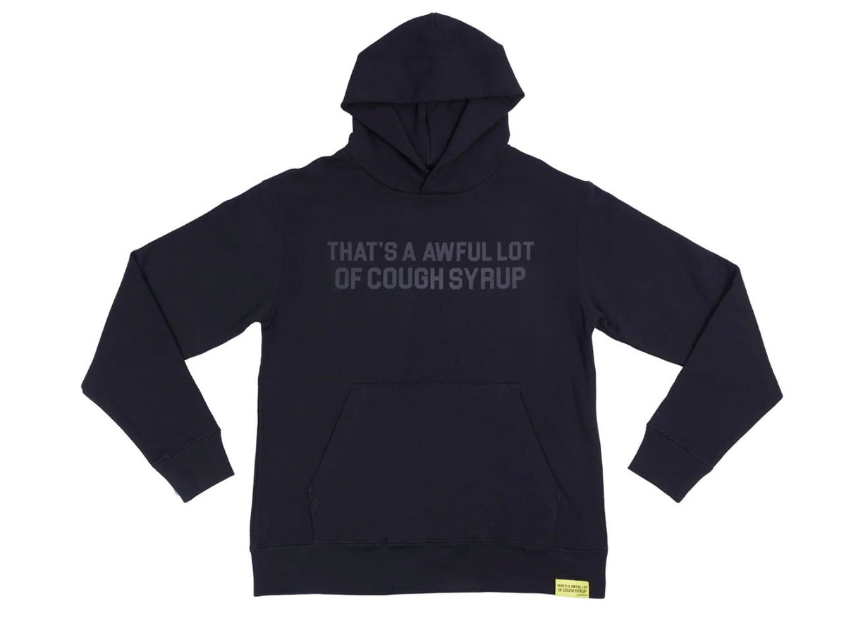 Awful Lot of Cough Syrup Black Tonal Classic Hoodie Black