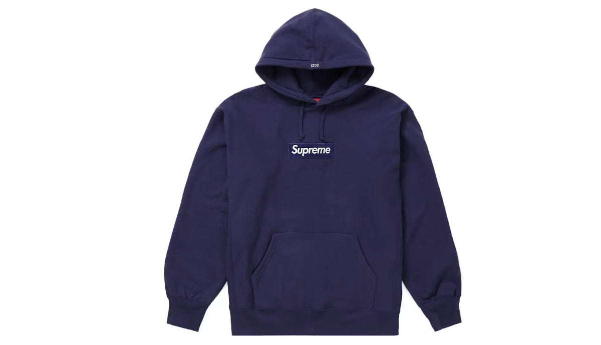 Supreme Box Logo Hooded Sweatshirt FW21 Washed Navy