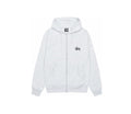 Stussy Basic Script Zip Up Hoodie Ash Heather