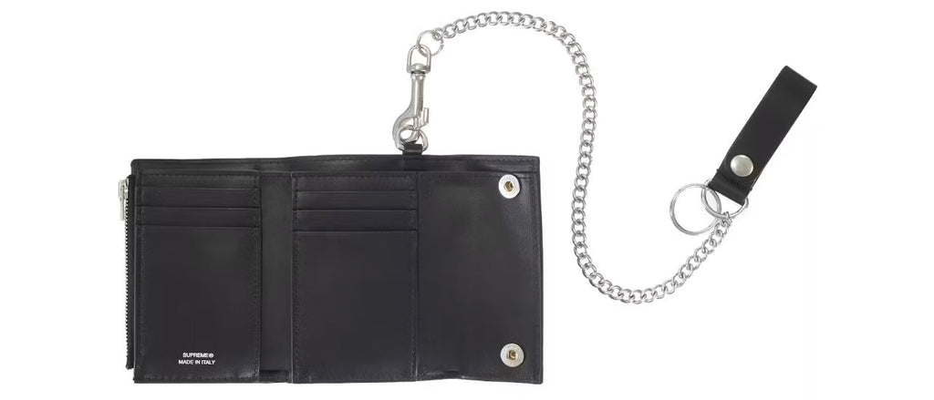Supreme Leather Chain Wallet SS26 Black
