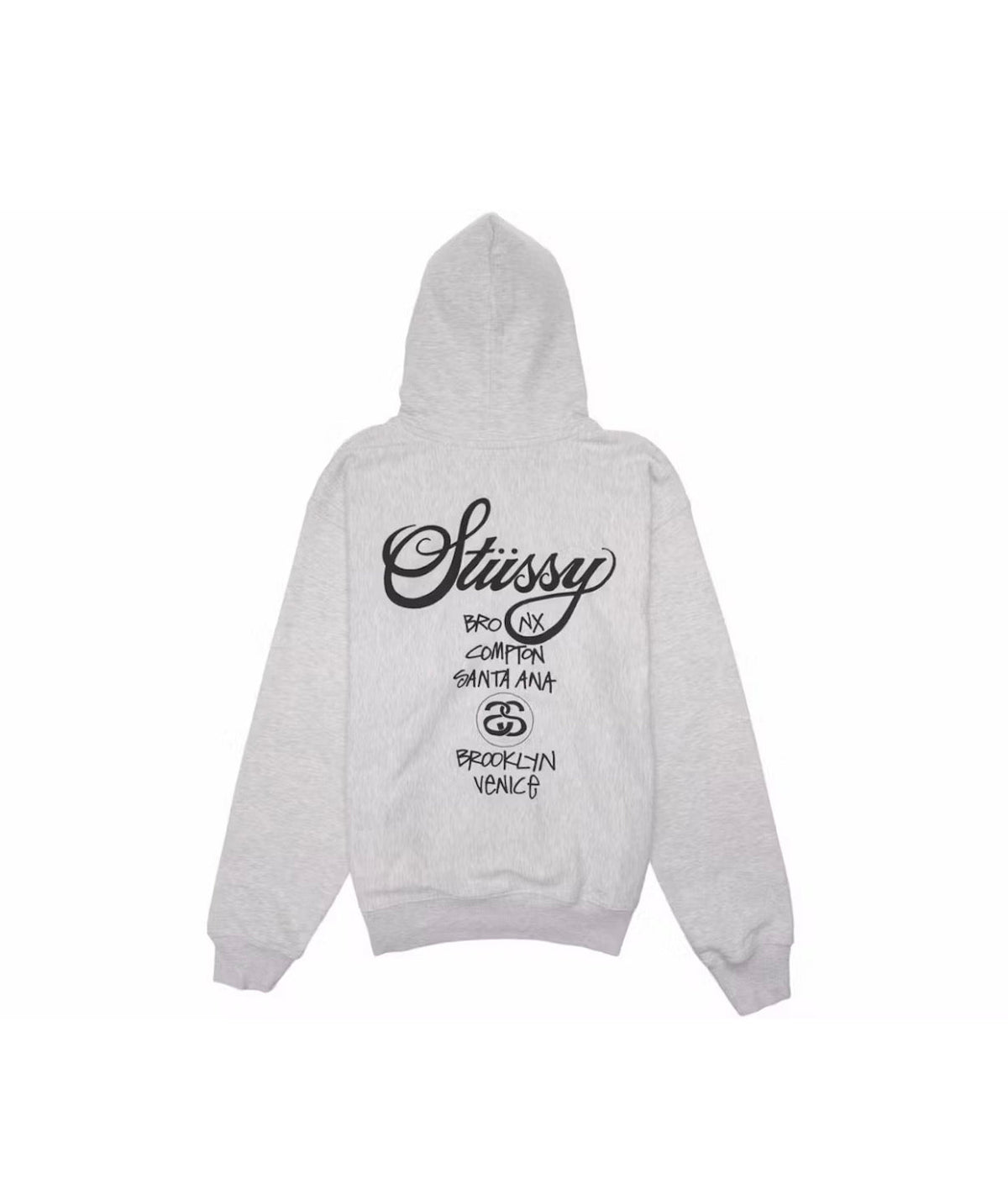 Stussy World Tour Zip Hoodie Ash Heather