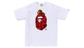 Bape Color Camo Milo On Big Ape Head Tee White Red