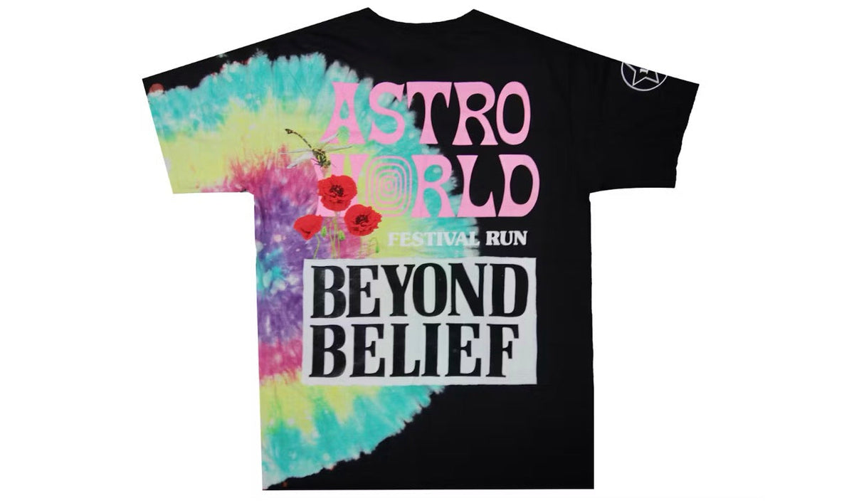 Travis Scott Astroworld Festival Run Tie Dye Tee Black