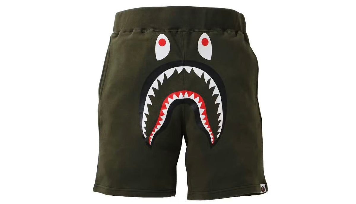 Bape Shark Sweat Shorts Olivedrab