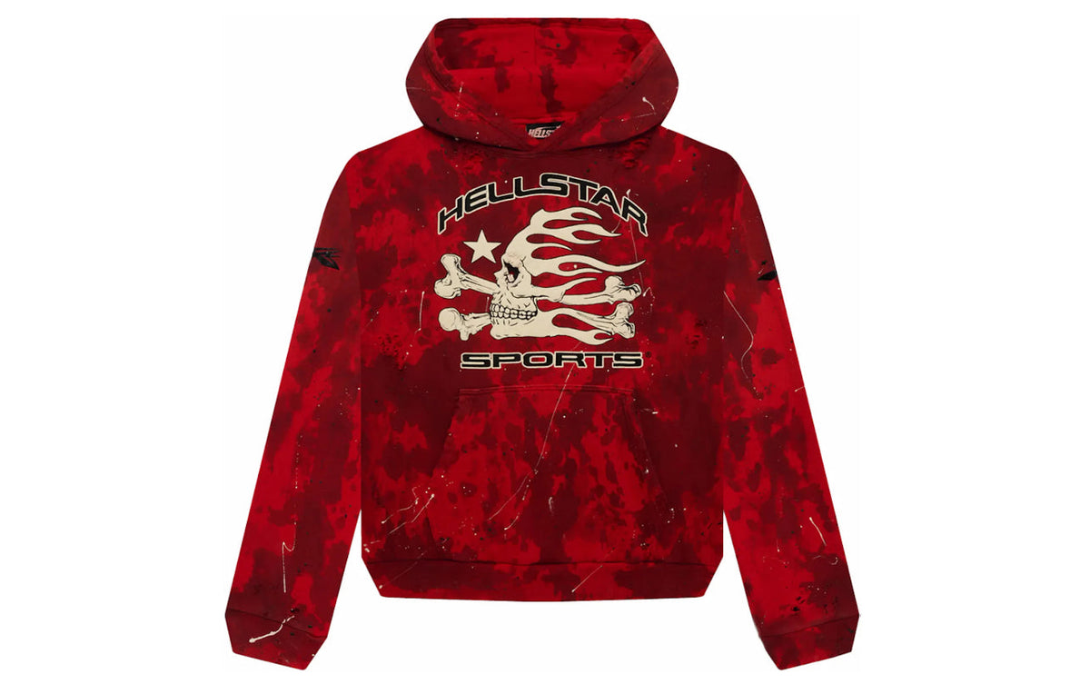 Hellstar Sports Tie Dye Skull Hoodie Red