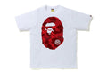 Bape Color Camo Big Ape Head Tee White Red