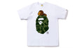 Bape Color Camo Milo On Big Ape Head Tee White Green