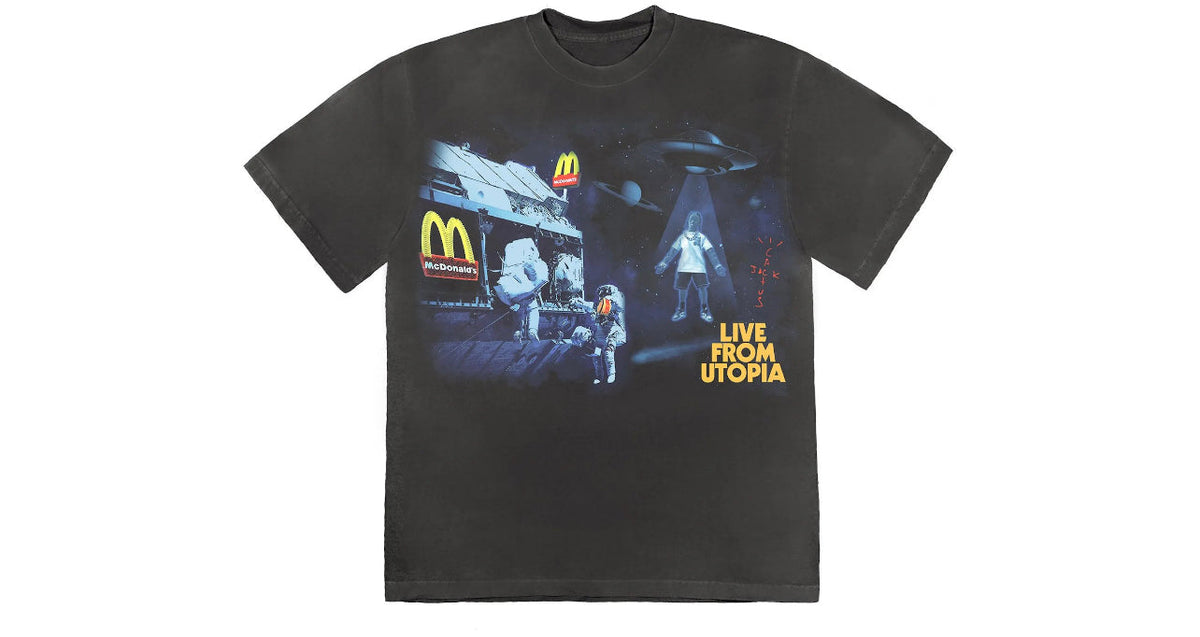 Travis Scott X McDonalds Live From Utopia T-Shirt Black