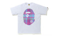 Bape Check Big Ape Head Tee White Multi
