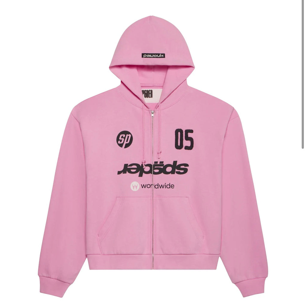 Sp5der Global Web Zip Hoodie Pink