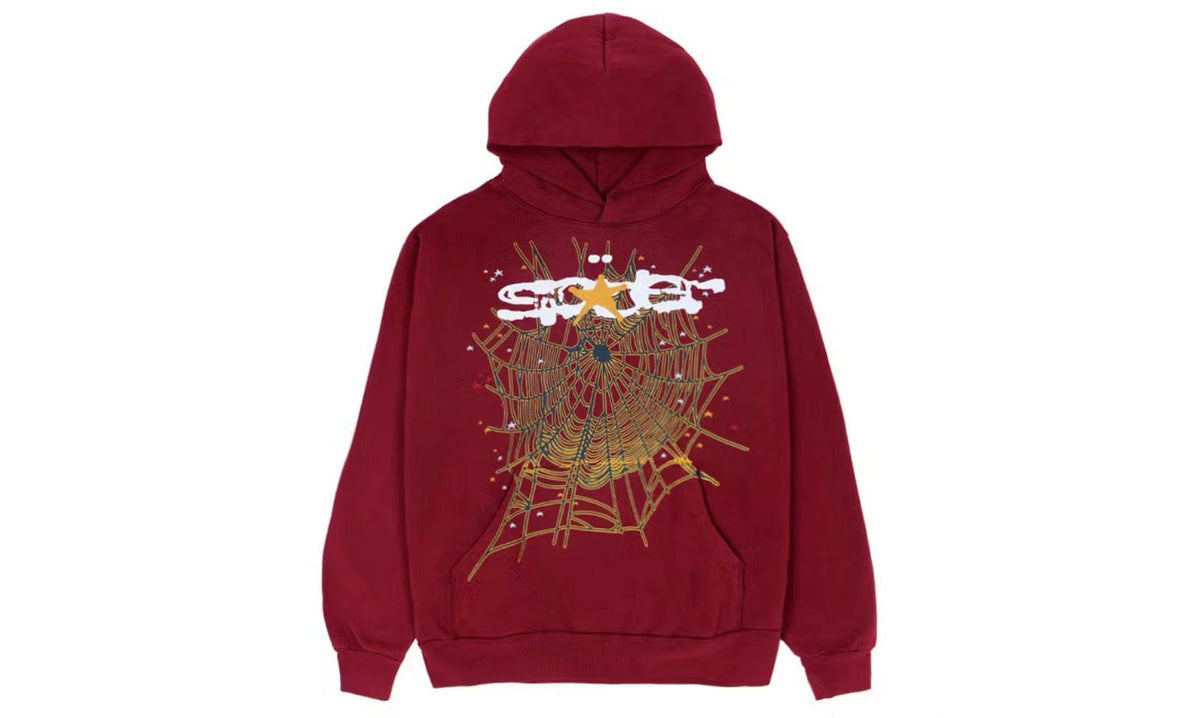 Sp5der Logo Hoodie Maroon