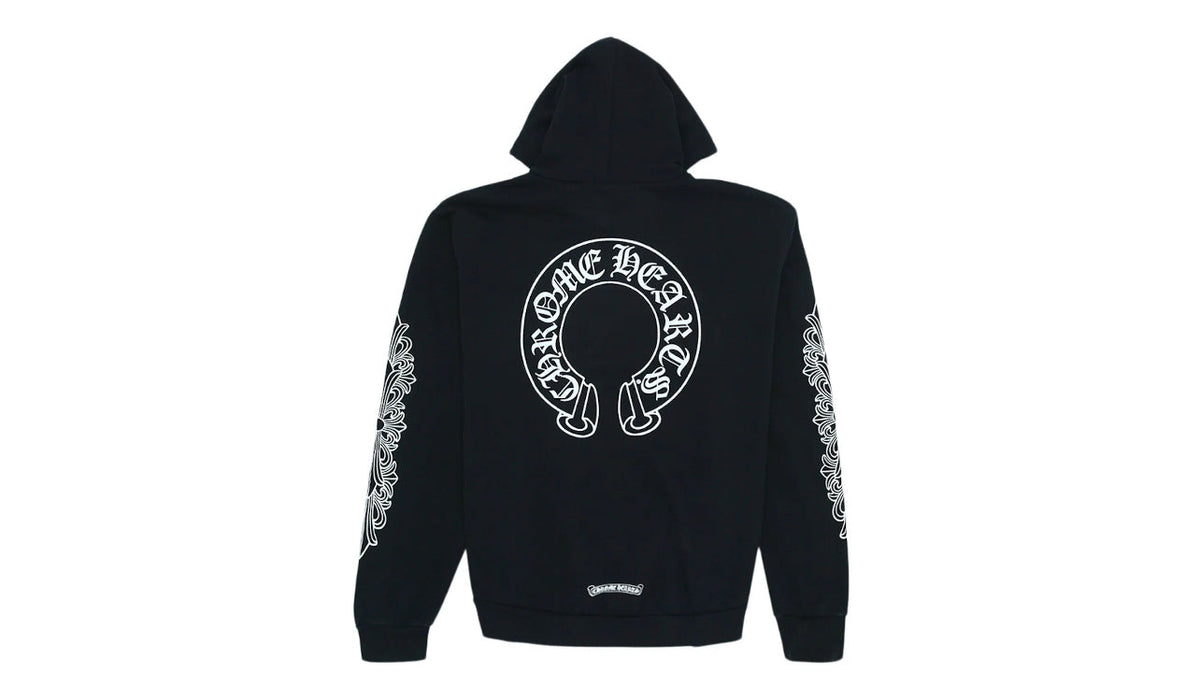 Chrome Hearts Horse Shoe Floral Hoodie Black