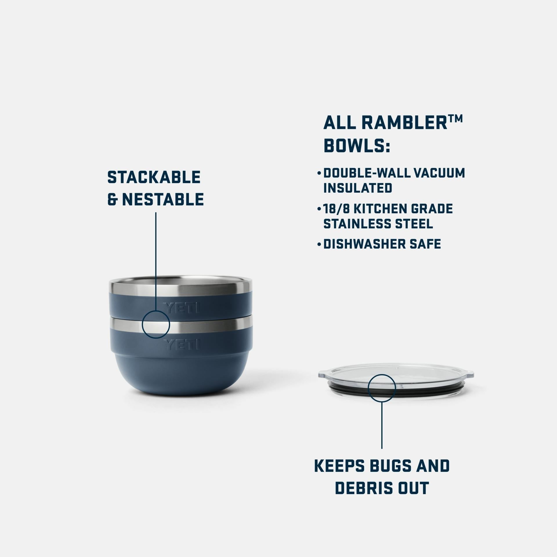Rambler 1 QT Insulated Bowl - Preferred Pickzb